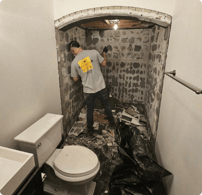 Wooden deck with white railings